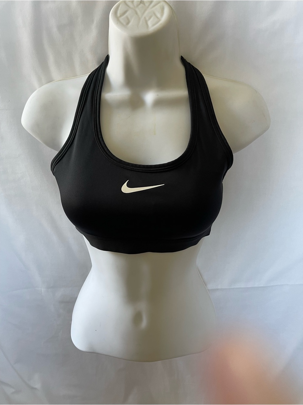 Nike Black Racerback Performance Sports Bra with White Swoosh